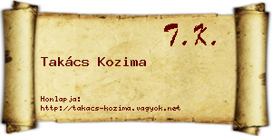 Takács Kozima névjegykártya